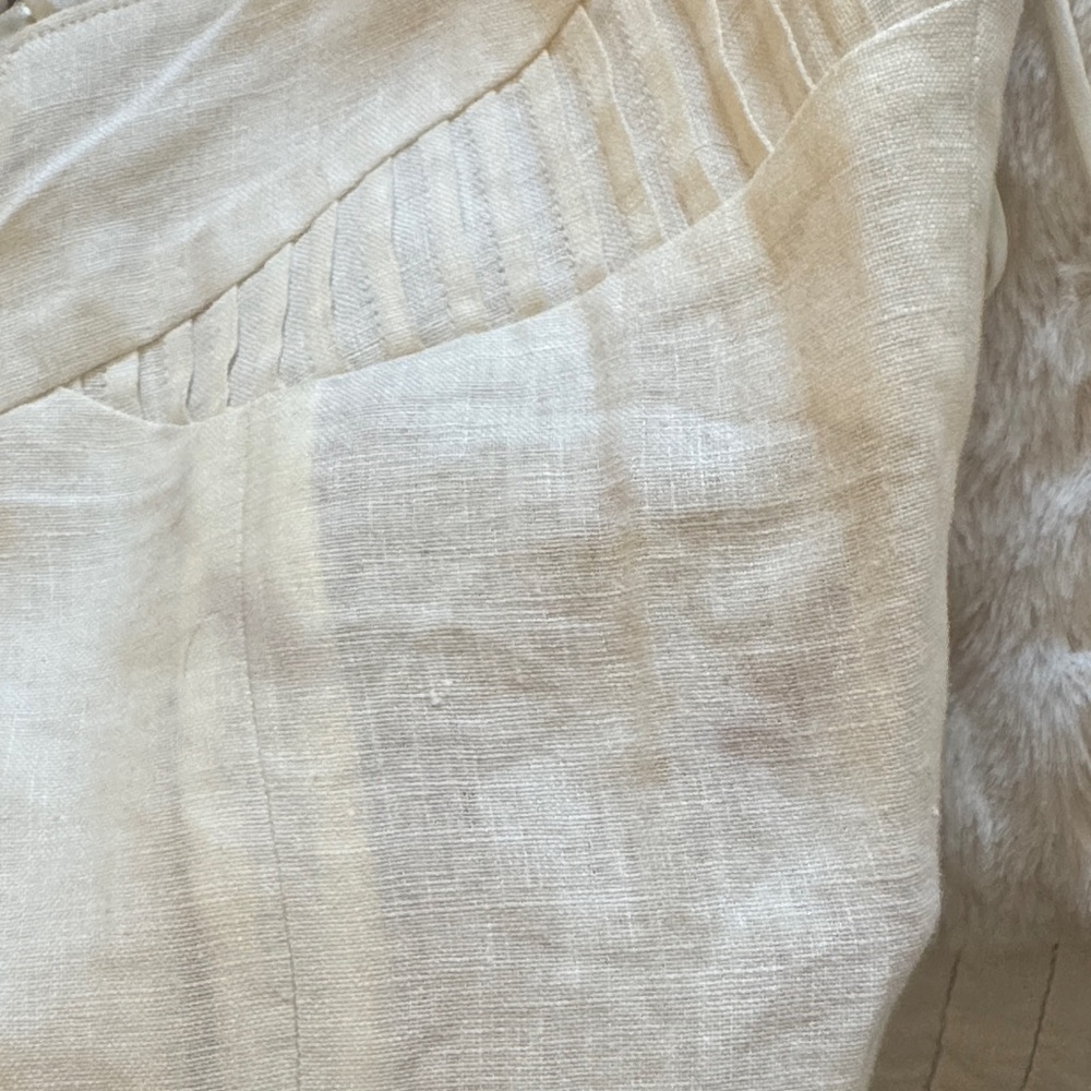 Lace-Trim White Linen Corset Tank Top - Picture 3 of 5